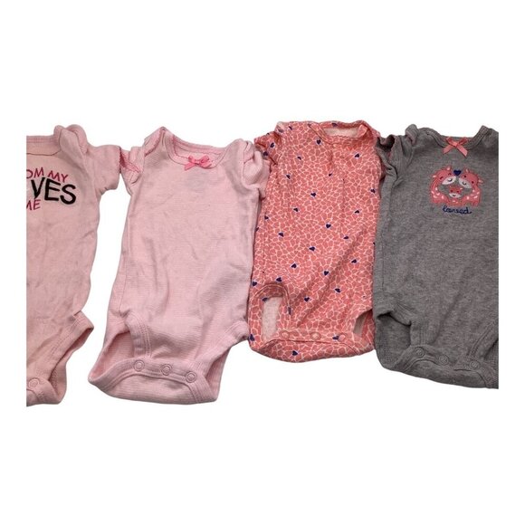 Carter's Child of Mine Baby Girl Bodysuits 4 Pack Size 24M Short Sleeve Tee - Picture 11 of 12